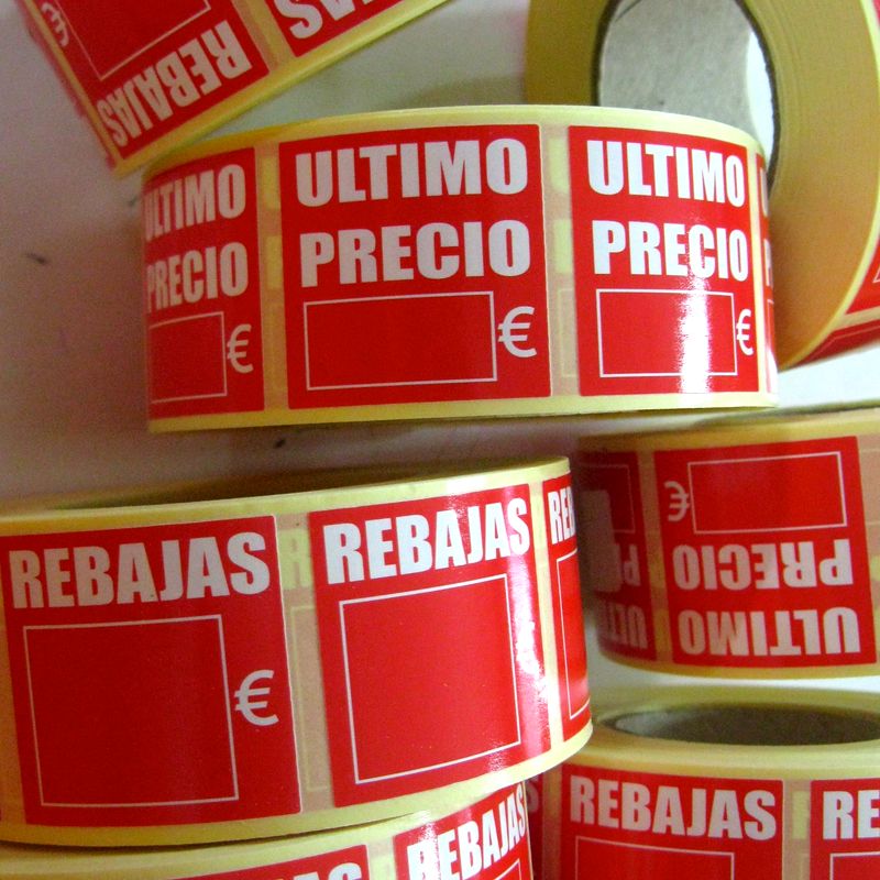 Etiquetas de rebajas para comercio