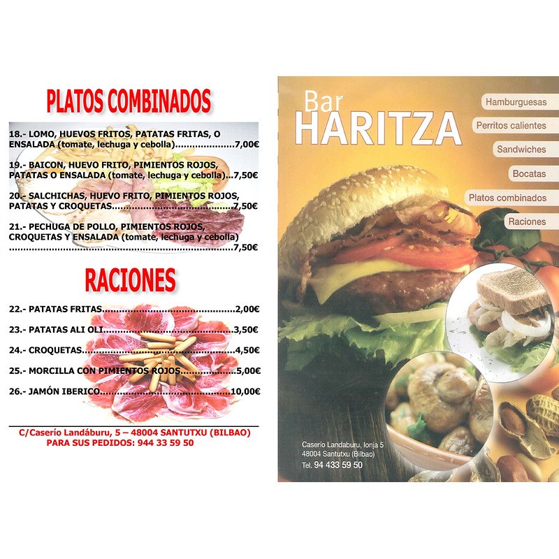 Carta de Bar Haritza