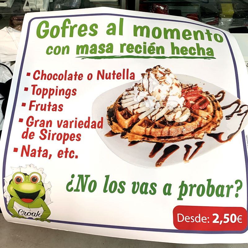 Cartel de hostelería plastificado