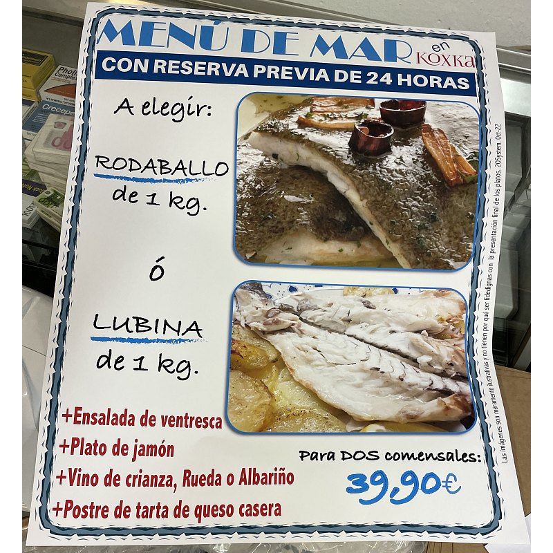 Cartel para restaurante.