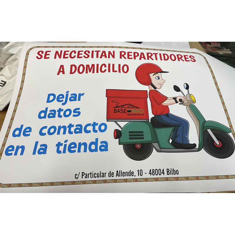 Cartel para empresa de comida a domicilio