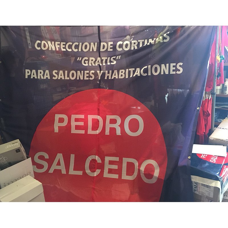 Pancarta para el comercio Pedro Salcedo del Casco Viejo de Bilbao.