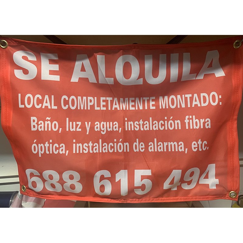 Pancarta para alquiler de local comercial