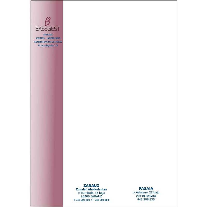 Modelo de papel para cartas de Bassgest
