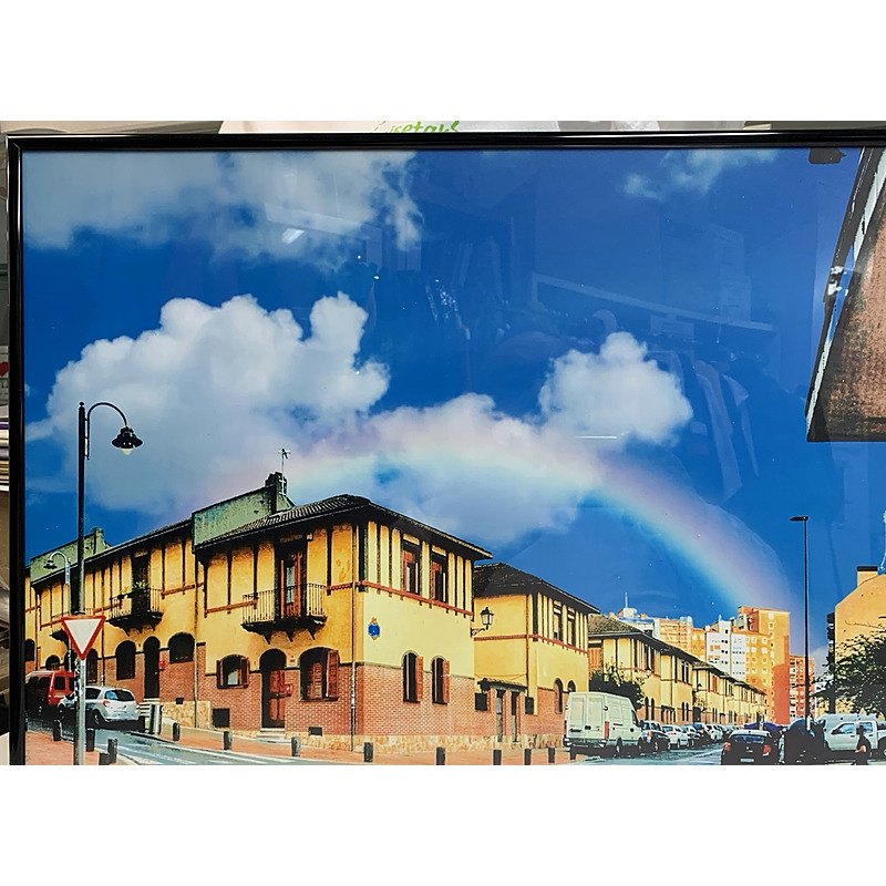 Póster enmarcado en aluminio de paisaje de las Casas Bajas de Basarrate.
