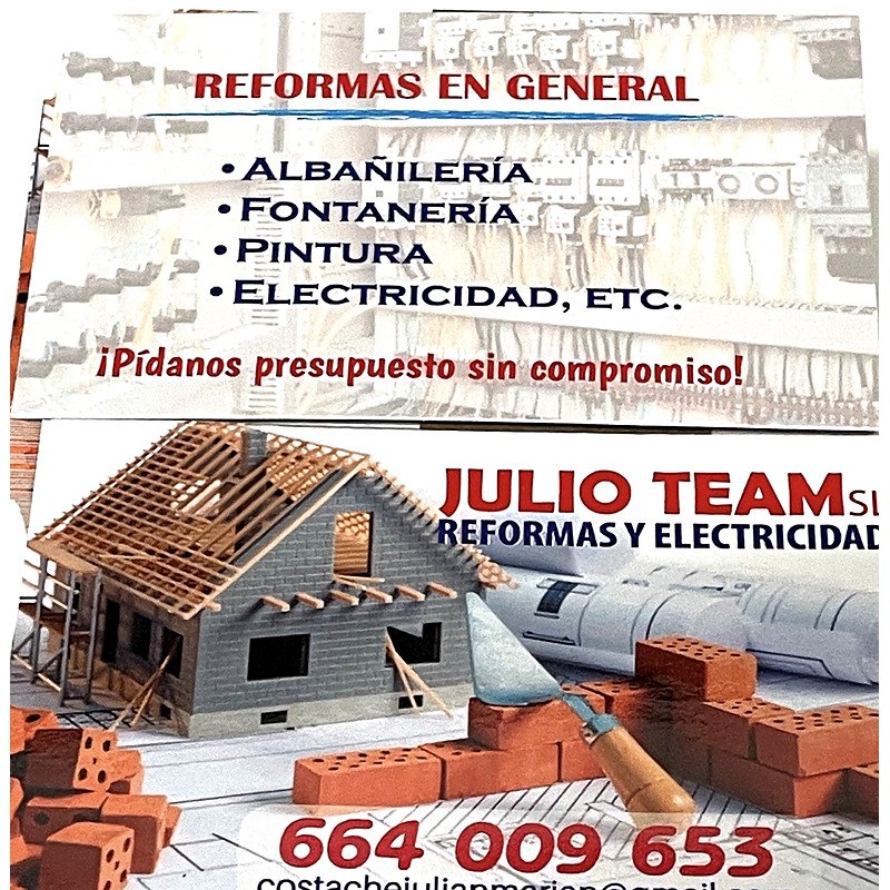 Tarjetas para Reformas Julio team