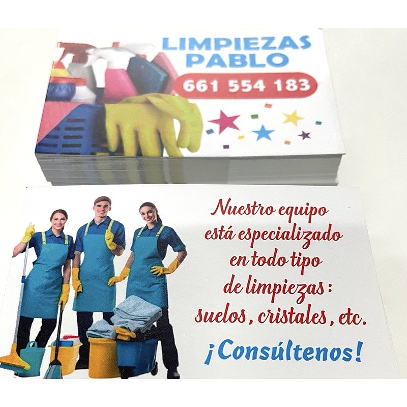Tarjetas para Limpiezas Pablo.