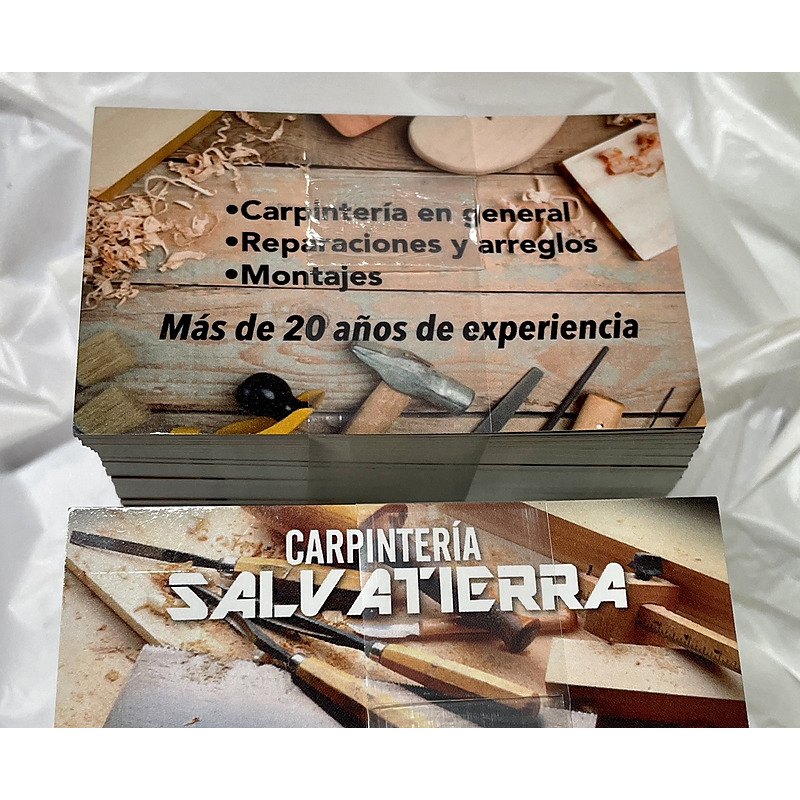 Tarjetas para carpintería Salvatierra.