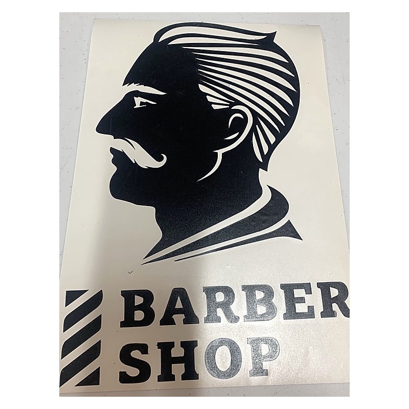 Vinilo para barbería en vinilo de corte.